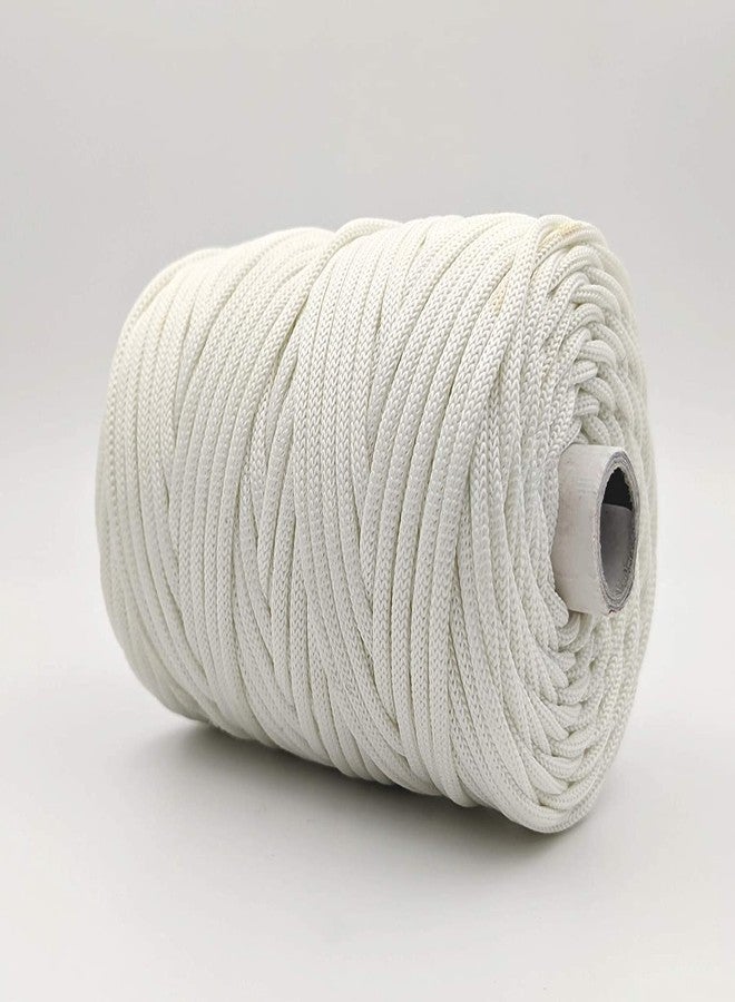 BOBBINY | Braided/Knitted Nylon Macrame PP Knot Thread and Beading Cord Rope | White | 3mm,100Mtr. - Image 2